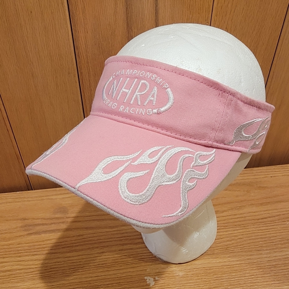 NHRA Championship Drag Racing Hat visor embroidered Pink Flames